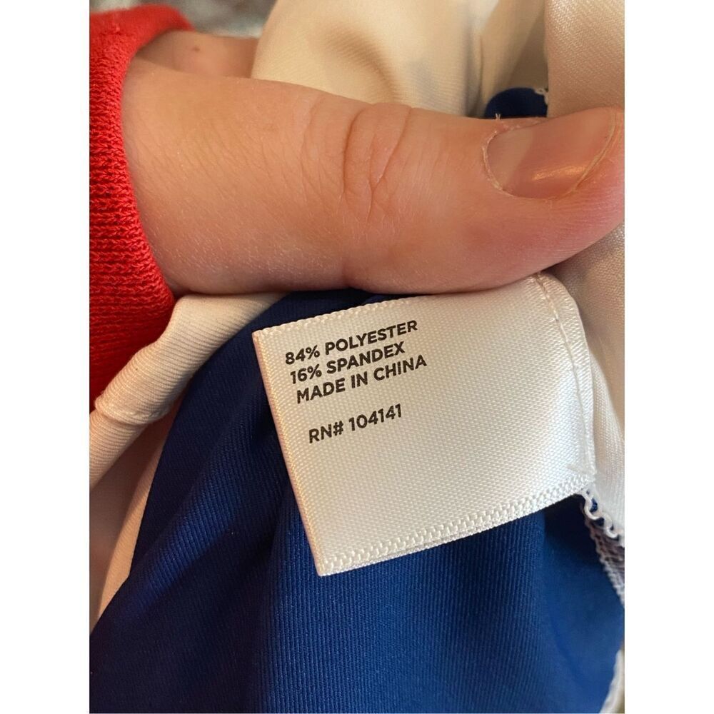 Lady Hagen - White/Blue/Red 1/4 Zip Sleeveless Athletic Tennis Tank-top Women’s - Picture 7 of 7